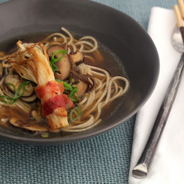 Soba Noodle Soup With Cloud Ear, Enoki And Shitake Mushrooms | Emerils.com